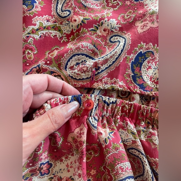 Women’s 100% silk coral Paisley Cutout Dress size S - Picture 5 of 9